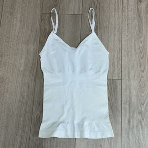 Skinny Girl Shapewear Smoothers Shapers Tank Top L White Tummy Control Adj Strap